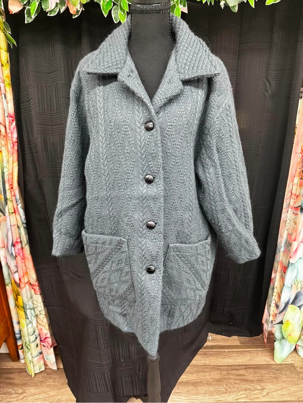 Vintage Boyne Valley Weavers Irish Wool Coat Medium